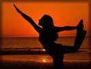 Yoga, Sunset, Woman Silhouette